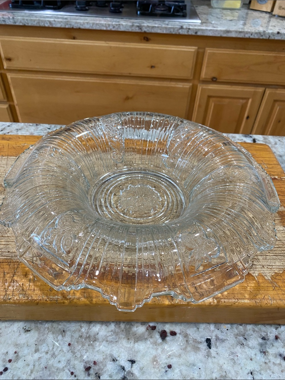 Vintage clear thick glass console bowl
